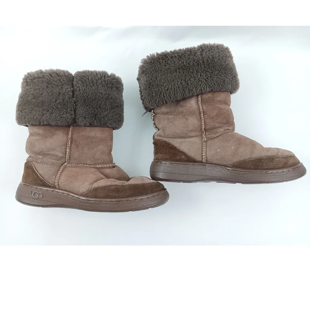 UGG Australia‎ Ultimate Tall Tasman Women's Brown Suede Sheepskin Boots Size 8